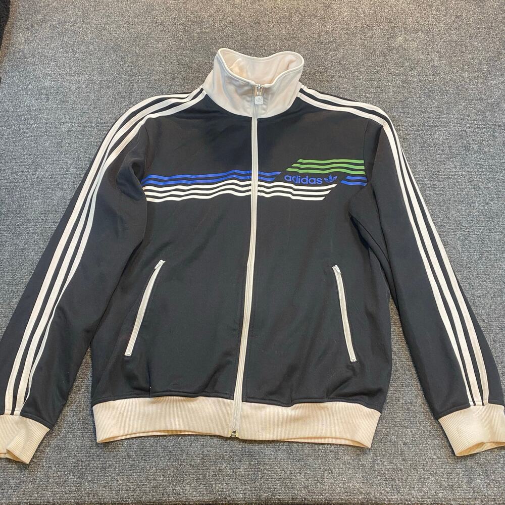 Vintage Adidas Originals Beckenbauer Retro Jacket Track Top Jacket Black Mens XL